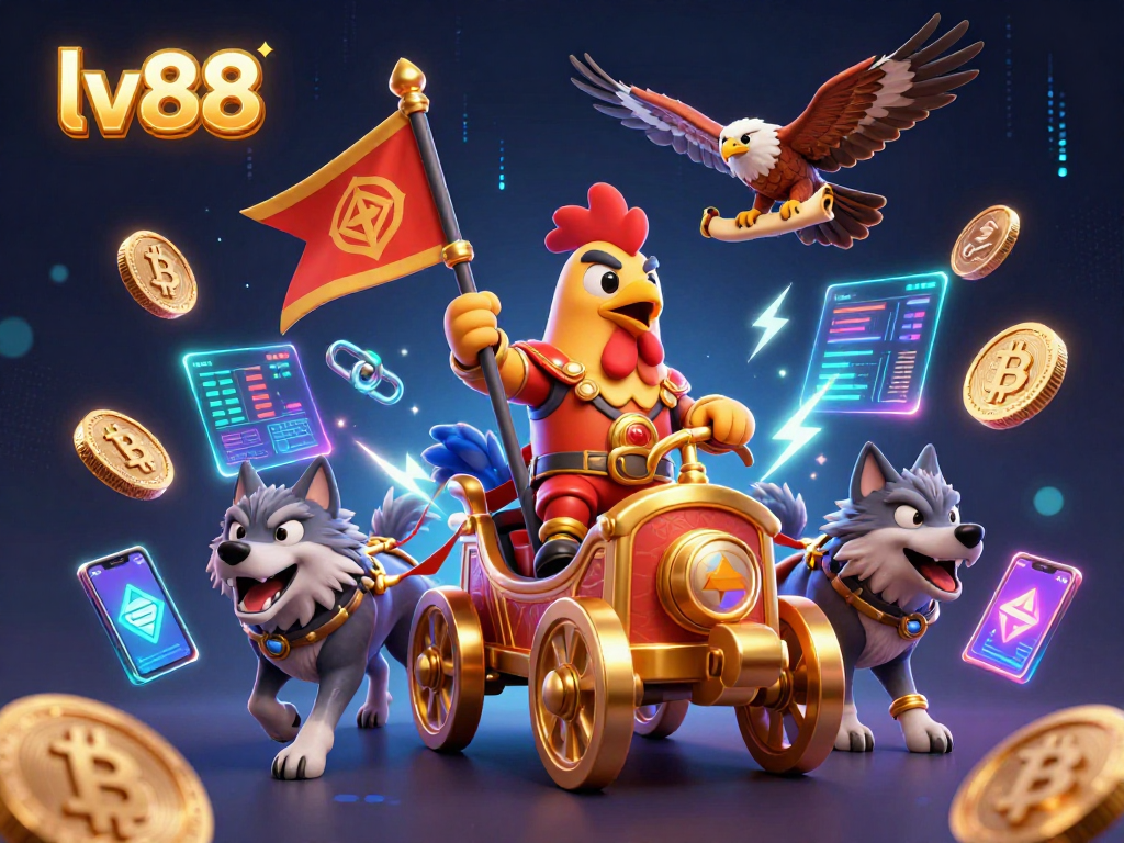Engage in thrilling action at lv88 with a vibrant 3D casino scene featuring epic characters.