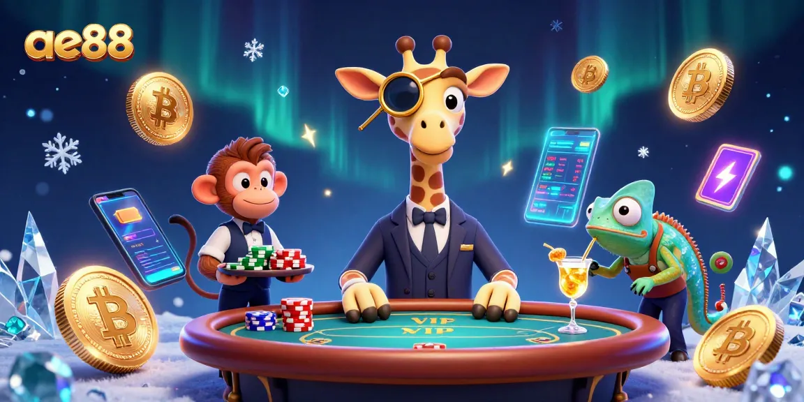 Experience the excitement of ae88 casino as characters indulge in poker and cryptocurrency.