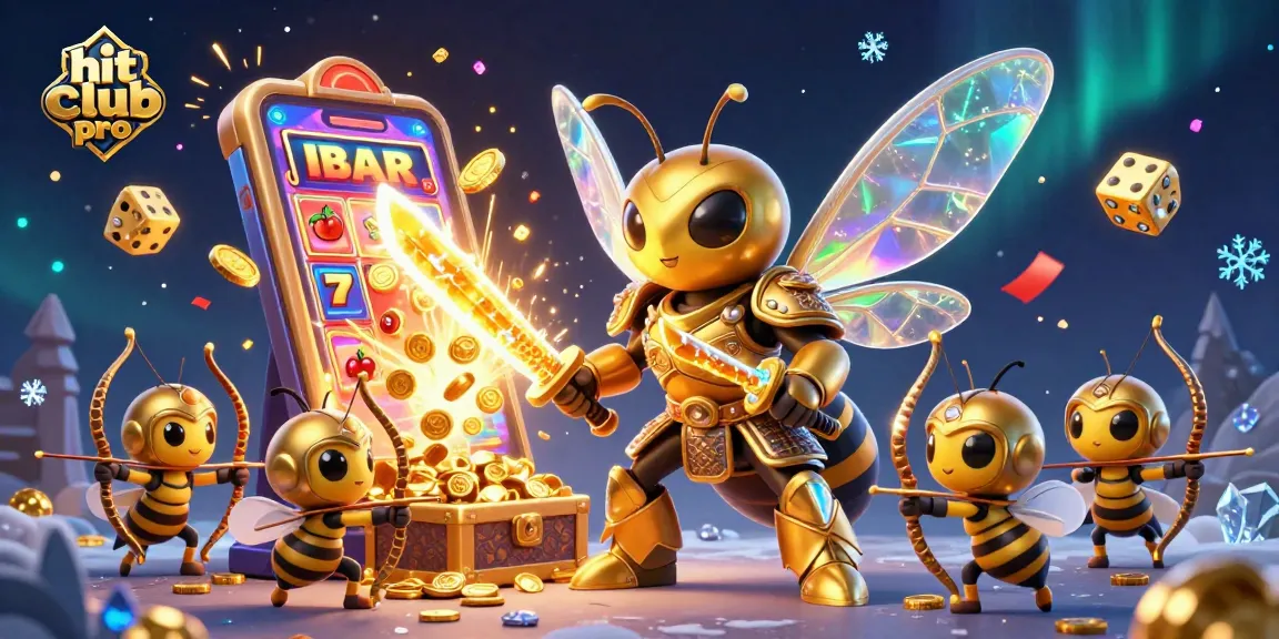 Experience slot excitement with hit club pro's vibrant gaming scene featuring a golden hornet and jackpots!