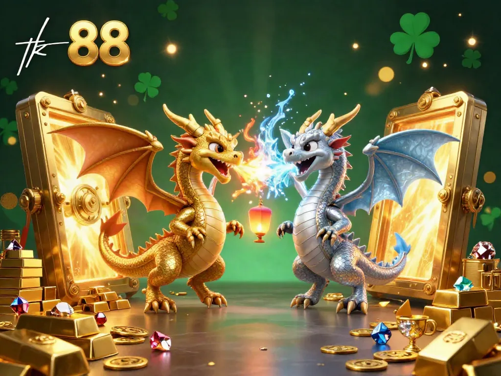 Experience the exhilarating world of tk 88 with golden dragons and treasure in action.