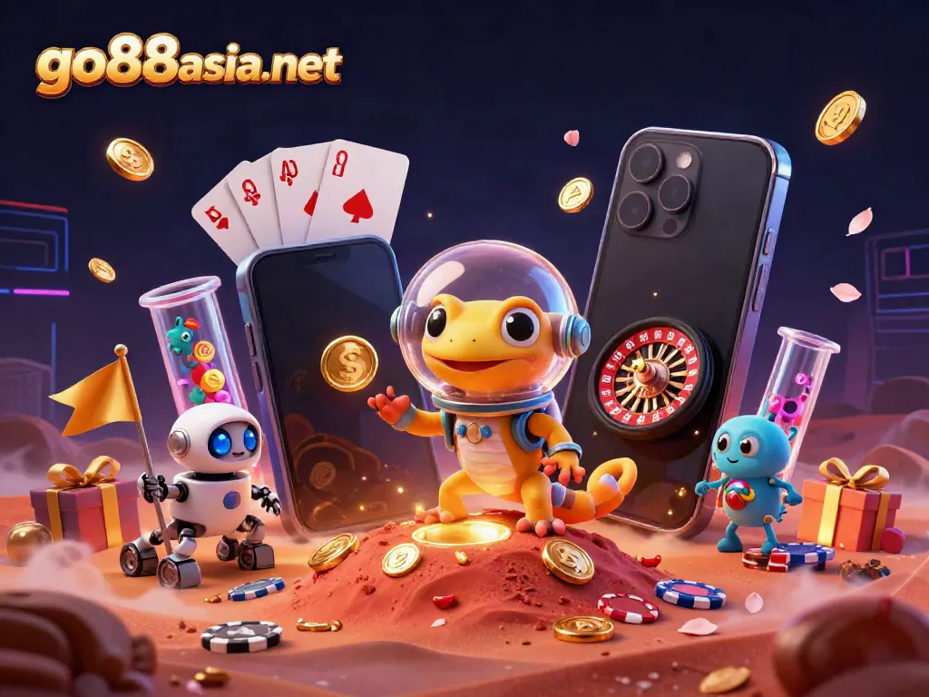 Engage with go88asia net's thrilling casino adventure featuring a Martian gecko and dazzling games