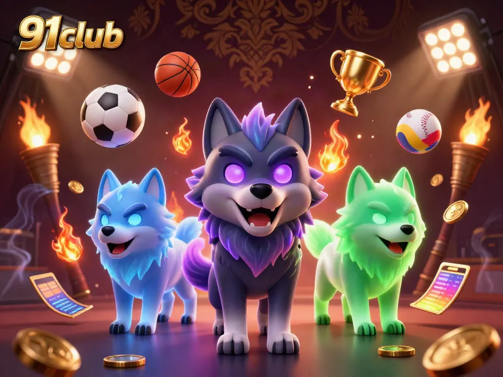 Engage in thrilling gameplay as 91club showcases dynamic sports betting elements and spectral wolf guardians.