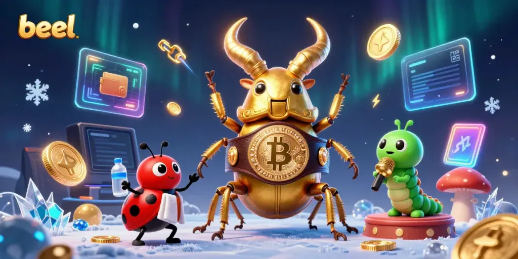 Experience beel's casino charm with a vibrant scene featuring a giant beetle and gambling elements.