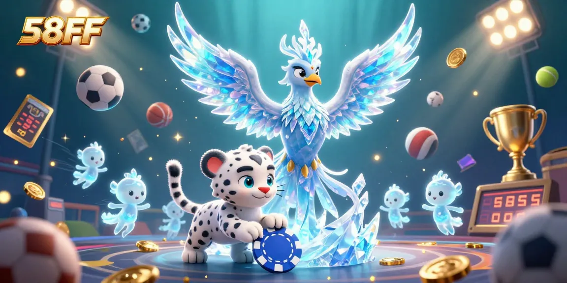 Experience thrilling wins at 58FF with vibrant 3D casino depiction packed with action.