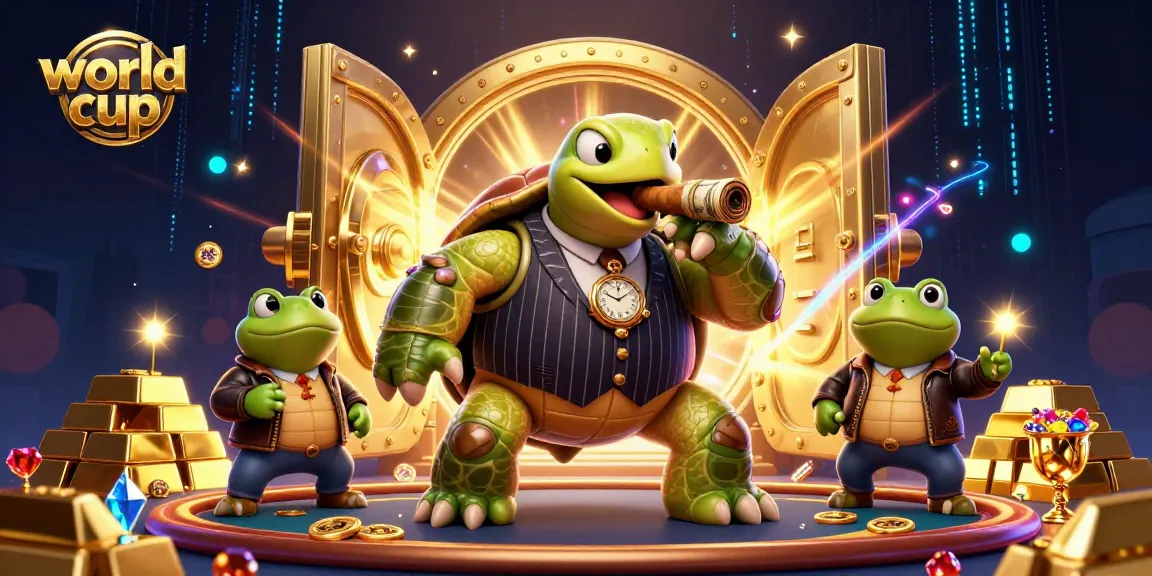 Engaging illustration of a world cup-themed casino scene with cartoon characters and vibrant gambling elements.
