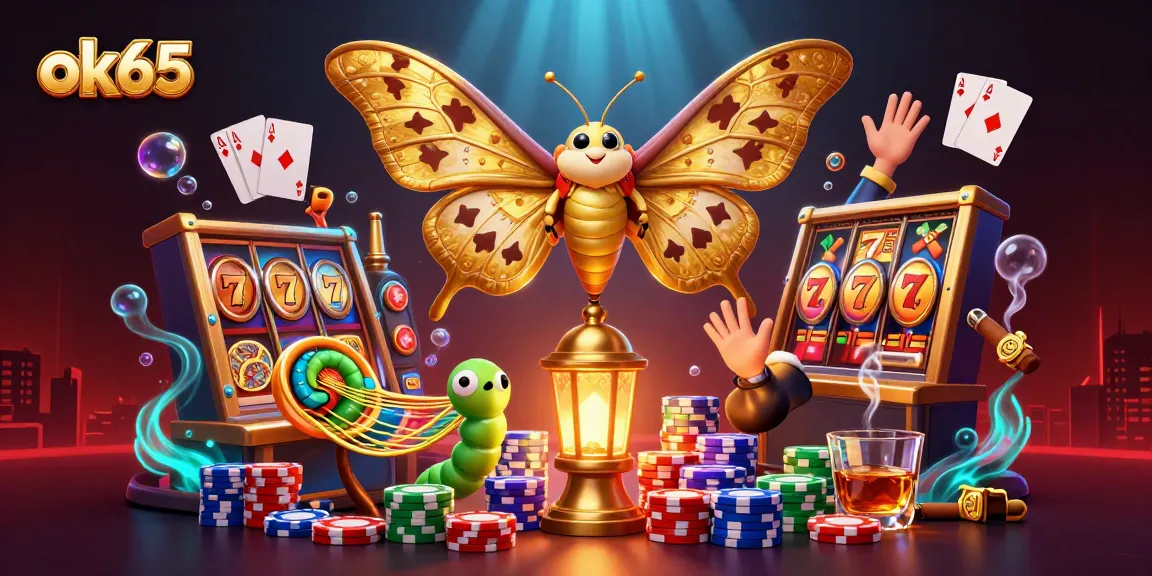 Engage in the captivating world of gambling with ok65, showcasing a vibrant casino scene powered by luck and strategy.
