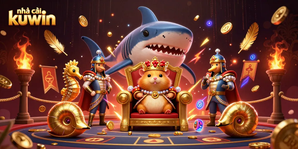 Experience the thrill of nhà cái kuwin with a golden hamster king ruling a 3D casino world.