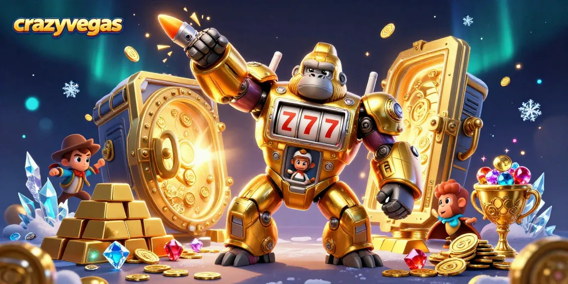 Experience high-paying jackpots at crazyvegas featuring an exciting golden gorilla mech.