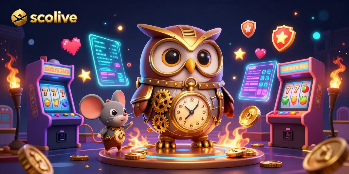 Socolive transforms gaming with vibrant 3D casino illustration featuring a steampunk owl and arcade elements.