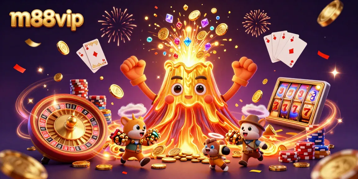 Experience thrilling wins at m88vip with a vibrant display of casino excitement and treasures.